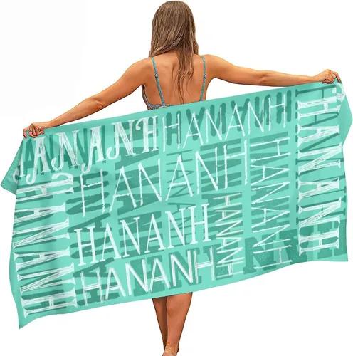 Vista 20 de Toalla de playa con nombre personalizado para adultos, niños, toalla de playa súper suave de secado rápido para niñas y niños, toalla de playa
