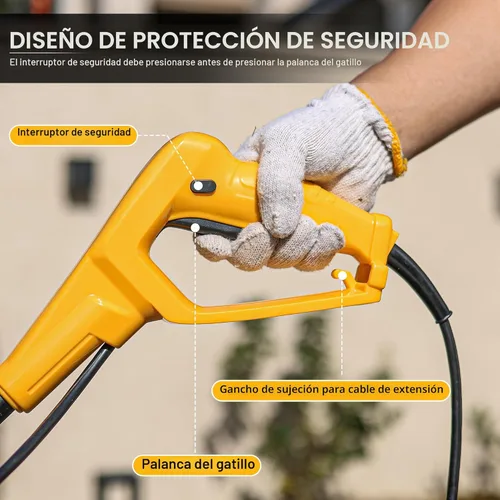 Vista 5 de IncwBo 12 Pulgadas 8.5 Amperios Cultivador de Tierra con Cable de 8 Pulgadas de Profundidad, Cultivador Eléctrico de Jardín de 360 RPM con Enchufe