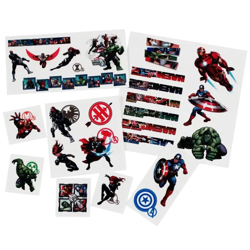 Vista 3 de Marvel Avengers ensambla 25 tatuajes temporales