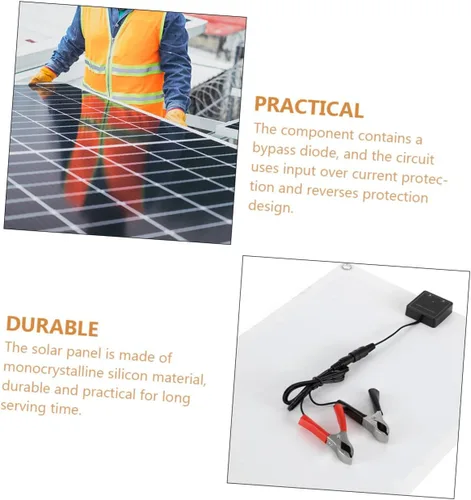 Vista 6 de BESPORTBLE Kit de panel solar portátil de CC con puertos USB duales y controlador de carga para mantenimiento de batería de barco de camping RV