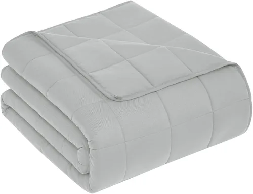Vista 20 de CuteKing Manta pesada (2 libras, 36 x 48 pulgadas, gris) manta pesada para 40-60 libras, manta pesada para refrigeración y calefacción con cuentas