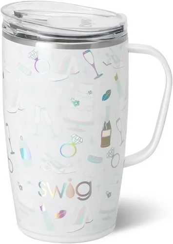 Vista 7 de Swig Life Taza de Viaje de 18 oz, Vaso Aislante con Asa y Tapa, Taza de Café de Viaje, Compatible con Portavasos, Acero Inoxidable, Vaso de 18 oz