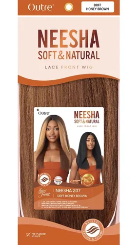 Vista 8 de Outre Peluca sintética suave y natural con encaje frontal - NEESHA 207 (DR SIENNA COPPER)
