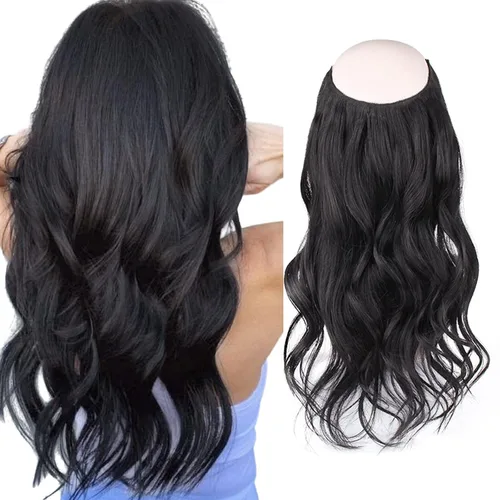 Vista 22 de Sassina Extensiones de Cabello con Alambre Invisible Cabello Humano Real con Alambre Transparente Tamaño Ajustable Clips Seguros Naturales Liso