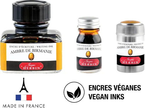 Vista 6 de Tinta para pluma estilográfica Herbin - Botella embotellada de 30 ml - Ambre de Birmanie