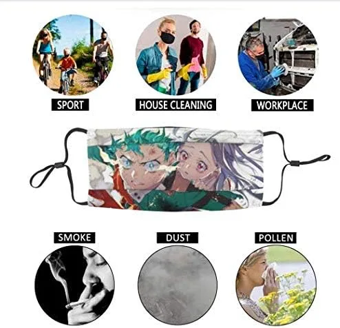Vista 6 de Mascarillas reutilizables lavables ajustables de la cubierta de la colección del anime japonés para el adulto