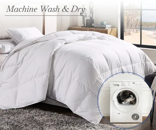 Vista 7 de California Design Den Relleno de edredón de tamaño Queen – Acogedor plumón alternativo de lujo, acolchado extra esponjoso, suave y fresco, lavable a