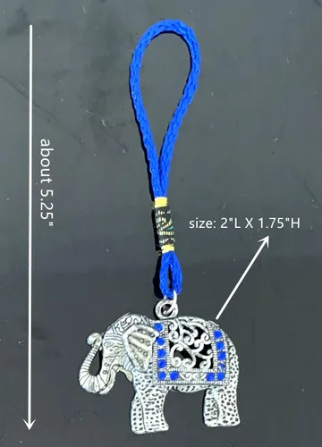 Vista 2 de Betterdecor Amuleto colgante de ojo malvado azul con elefante para protección -049