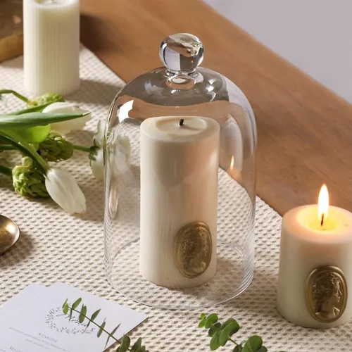 Vista 4 de KMwares Cúpula de cristal transparente, campana de campana para mesa, cubierta de plantas, alimentos (5.1 x 8.9 pulgadas)