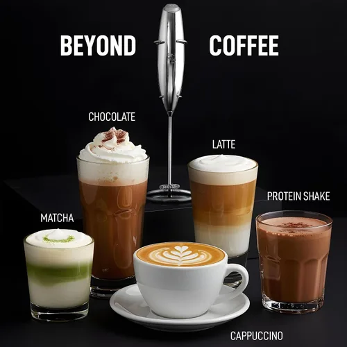 Vista 554 de Zulay Milk Boss Espumador de leche potente manual, hace espuma para latte, batidor para mezclar bebidas, café, miniespumador para capuchino, frappé