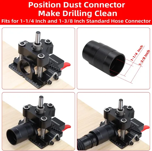 Vista 7 de GOINGMAKE Plantilla de Bisagra Oculta de 3 Ejes Ultra con Guía Extra de Agujero para Tornillo de Bisagra y Abrazadera Rápida, Plantilla de Bisagra
