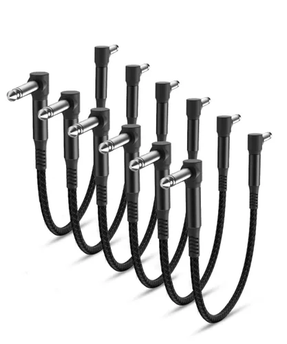 Vista 8 de Elebase Cables de parche de guitarra de 12 pulgadas, paquete de 3 Negro