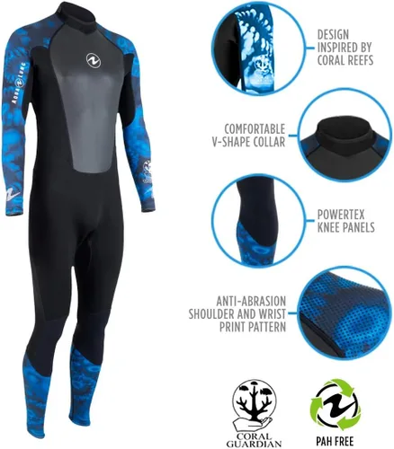 Vista 2 de AQUALUNG HydroFlex - Overol para hombre, 0.118 in, color azul camuflaje