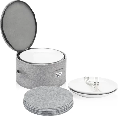 Vista 19 de Juego de 4 cajas de almacenamiento de porcelana para vajilla – Carcasa rígida y apilable – Tamaños: 12 – 10 – 8.5 pulgadas y 7 pulgadas de ancho