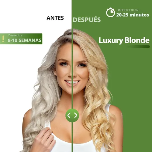 Vista 2 de Champú rubio claro del tinte para el cabello para la cobertura de canas con aceite de argán y ginseng, sin amoníaco ni parabenos, color natural