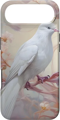 Vista 26 de Funda para iPhone 12 Pro Max Dove of Peace White Dove Pink Floral