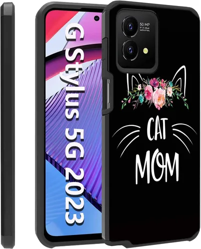 Vista 11 de Funda para Moto G Stylus 5G 2023, resistente 2 en 1 de doble capa híbrida de policarbonato duro y silicona suave a prueba de golpes, funda