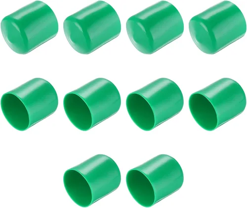 Vista 8 de uxcell 10 tapas de goma para extremos de 0.591 in de identificación, tapa de extremo redondo, protectores de rosca de tornillo, color negro