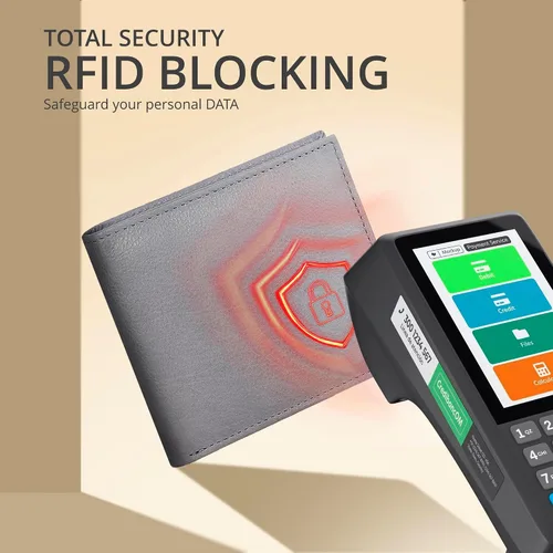 Vista 69 de Carteras RFID delgadas para hombres - Cartera de bolsillo frontal de piel genuina