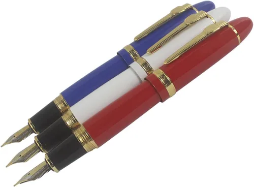 Vista 8 de Jinhao 159 - Pluma estilográfica pesada grande, 3 piezas en 3 colores (rojo, blanco, azul)