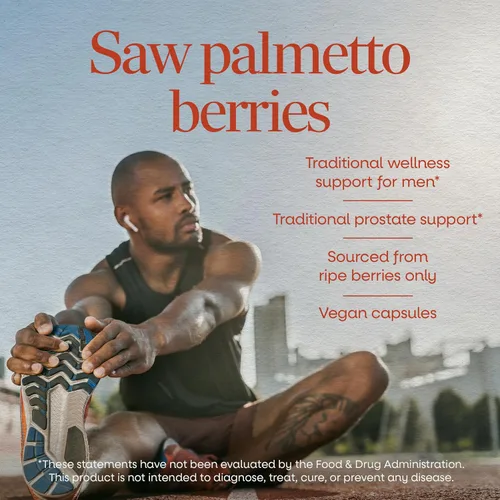 Vista 6 de Nature's Way Saw Palmetto Berries, apoyo tradicional de próstata, suplemento de hierbas para hombres, 585 mg por porción, proyecto verificado sin