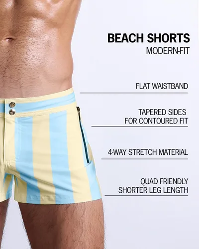 Vista 66 de Bang Men's Swimwear - Beach Shorts - Stretchy Quick-Dry All-Use Premium Swimsuit Trunk Square Cut