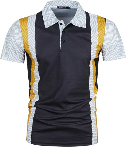 Vista 7 de Conjunto deportivo de 2 piezas con cremallera para hombre, camisa polo y pantalones cortos, conjuntos de verano para hombre, elegante traje