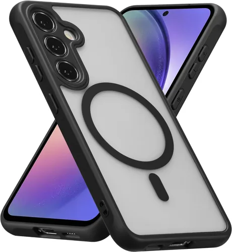 Vista 7 de RALEAVO - Funda magnética para Samsung Galaxy S22 [Compatible con Magsafe], cubierta mate y brillante delgada, parte trasera de policarbonato duro