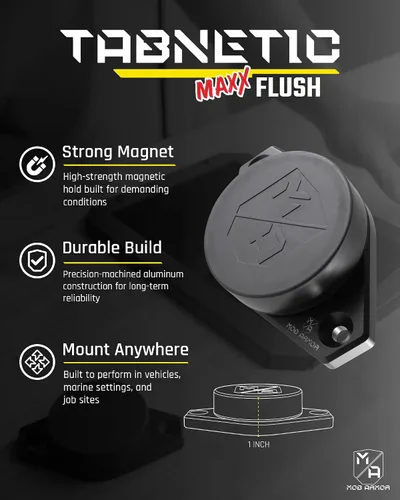 Vista 3 de Mob Armor Tabnetic Maxx - Soporte para tablet de perfil bajo con potente agarre magnético para iPad, Android y Microsoft Surface Tablets, compatible