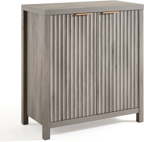 Vista 21 de OAKHAM HOME Oxford Storage Cabinet Fluted Sideboard Buffet with Adjustable Shelves Modern Accent Console Credenza for Hallway, Living Room, Entryway