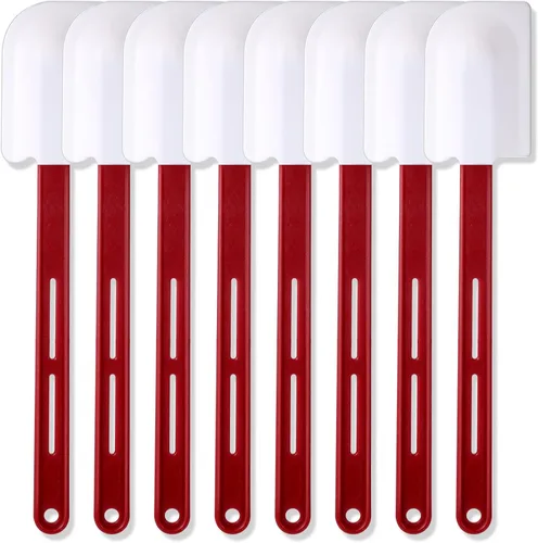 Vista 11 de Norme 4 piezas de espátulas de silicona resistentes a altas temperaturas, espátulas de goma resistentes al calor, raspador de silicona comercial