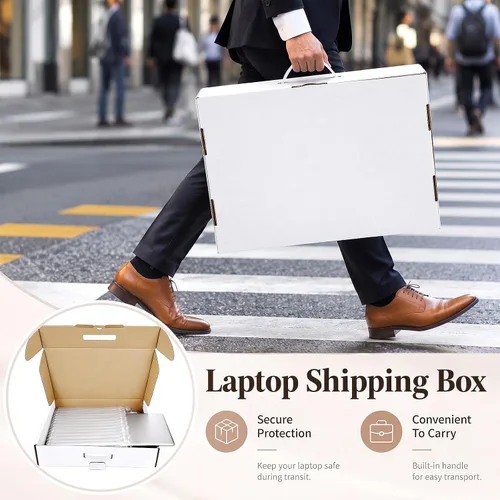 Vista 4 de Dunzoom Paquete de 10 cajas de envío para laptop con bolsas inflables para Blanco
