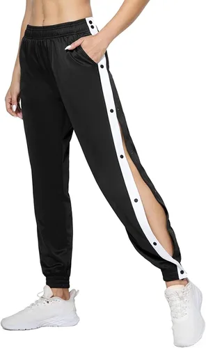 Vista 5 de Pantalones deportivos de cintura alta para mujer con botones a presión