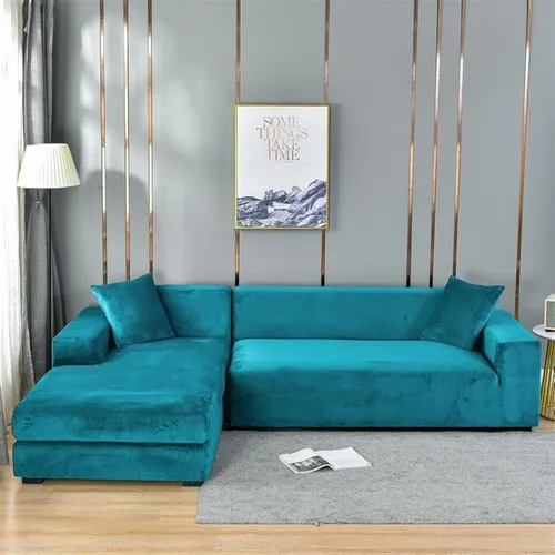 Vista 20 de MIPOPS Fundas de sofá de tela de terciopelo, funda elástica para sofá seccional, funda de sofá en forma de L, funda para sillón diván para sala de J