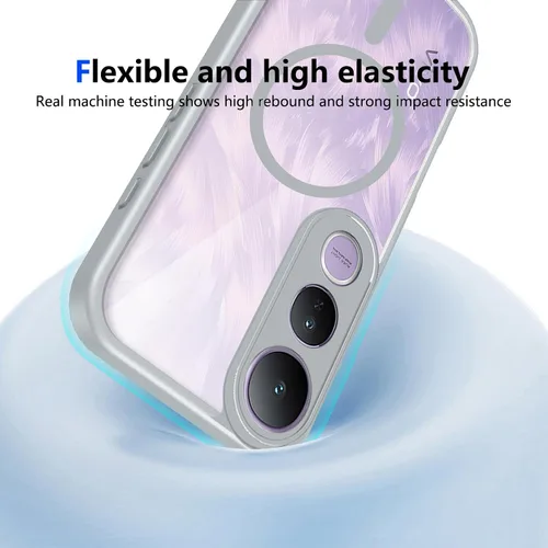 Vista 657 de Funda magnética transparente compatible con Xiaomi 17T, color negro 2 en 1 PC + TPU cubierta de teléfono a prueba de golpes, carcasa protectora