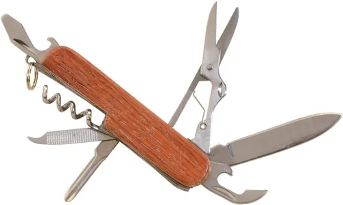 Vista 2 de Thirsty Rhino Util, cuchillo de bolsillo utilitario de palo de rosa, multiherramienta multifunción 7 en 1, palisandro (juego de 1)