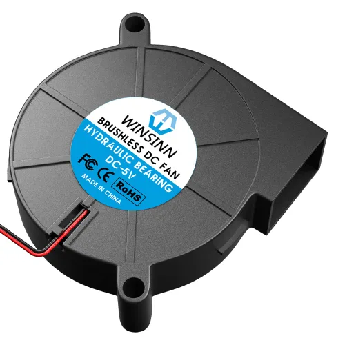 Vista 4 de WINSINN Ventilador de soplador 5015 de 1.969 in 5 V, impresora 3D, ventiladores de 5 voltios, turbina turbina turbo rodamiento hidráulico