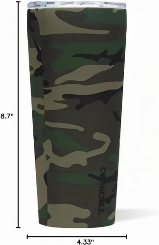 Vista 8 de Corkcicle - Taza de viaje, acero inoxidable con aislamiento Camuflaje del bosque