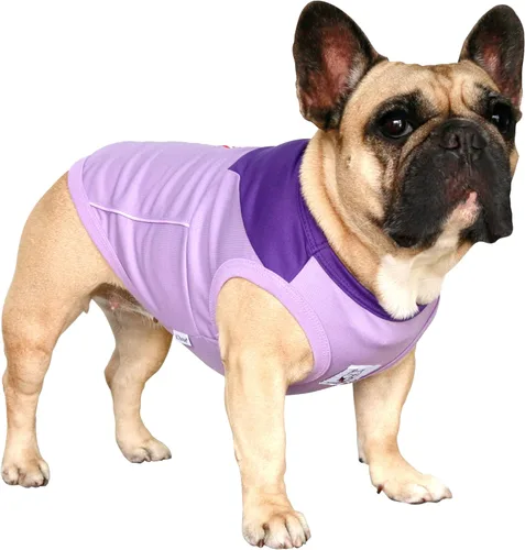 Vista 18 de iChoue - Camisetas de rayas de algodón 100% transpirable para Bulldog francés, chaleco de Halloween para perros medianos, camisetas Frenchie Pug