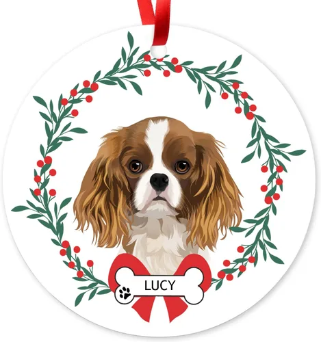 Vista 8 de Adorno de Navidad personalizado de Beagle, adorno personalizado con nombre de mascota, regalos para los amantes de los perros Beagle, decoración