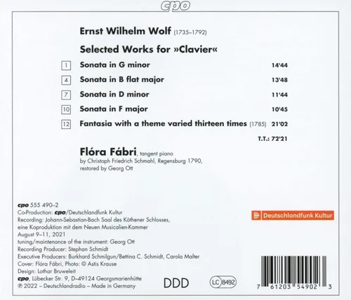 Vista 2 de Wolf Works For Clavier Flóra Fábri Cpo 555490-2