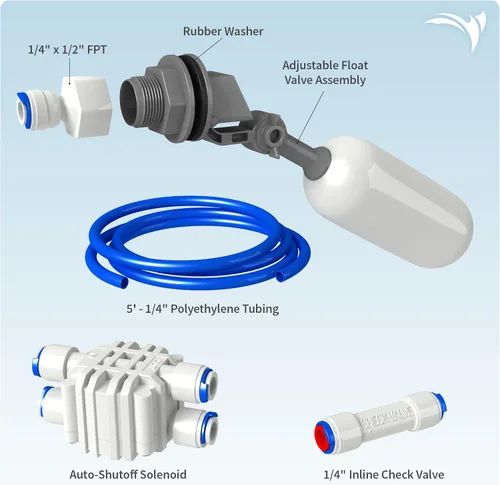 Vista 5 de AquaticLife - Kit de válvula de flotador para sistemas RO y RO/DI Automatically maintains reservoir water level by stopping purified-water flow