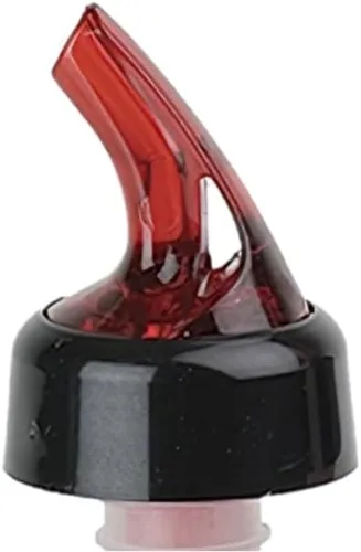 Vista 5 de Soro Essentials - Vertedor automático de botellas de 1-1/8 onzas con boquilla roja y cuello negro de plástico, juego de 12 - vertedor de medición