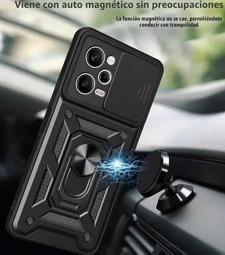 Vista 4 de CCSmall Funda para Xiaomi Redmi Note 12 Pro+ con cubierta deslizante para Funda resistente para teléfono con protección contra caídas de grado Negro