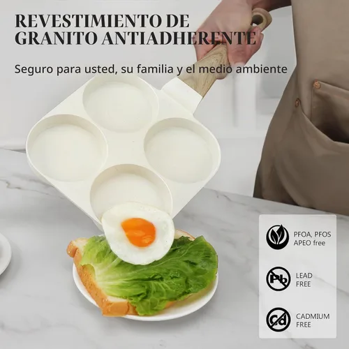 Vista 5 de GiPP Sartén Antiadherente para Freír Huevos, Sartén para Tortilla Antiadherente de Granito de 4 Tazas para Desayuno, Sartén para Panqueques