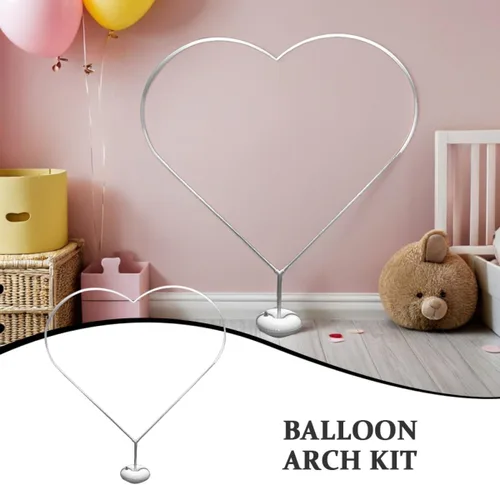 Vista 9 de LABRIMP Kit de soporte para globos, soportes de arco de corazón para decoración de bodas, kit de columna de globos pastel para fiesta