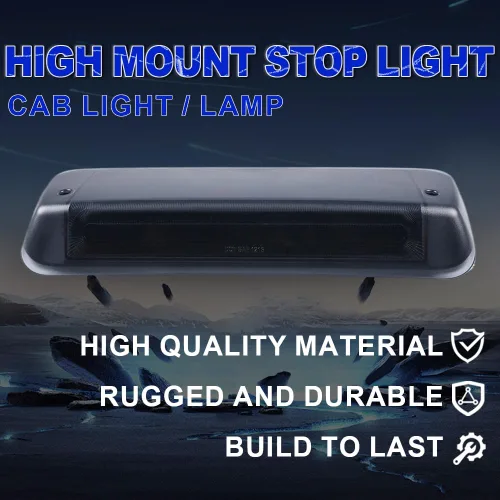 Vista 5 de PIT66 3ª luz de freno LED, compatible con Ford F150 2004-2008 Tercera lámpara de freno de freno luz de lente ahumada carcasa negra