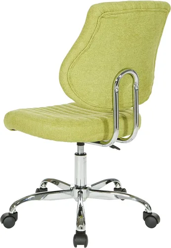 Vista 6 de OSP Home Furnishings Sunnydale - Silla de oficina de felpa ajustable con base cromada, albahaca