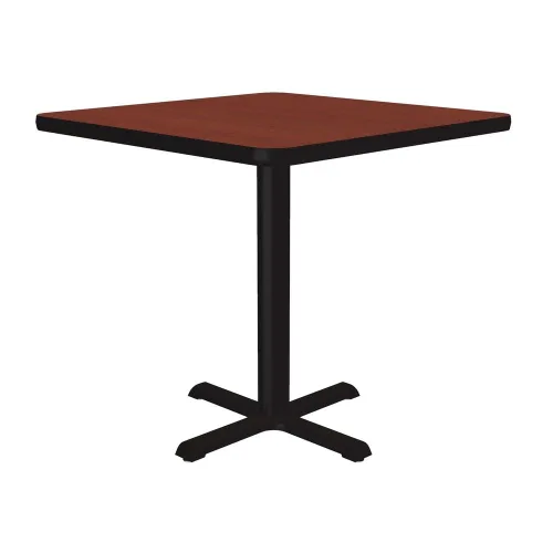 Vista 36 de Correll Mesa de bar redonda de 30 pulgadas, mesa de cóctel de comedor de 29 pulgadas de alto, parte superior laminada de nogal duradero, base
