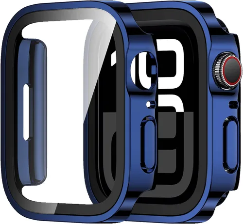 Vista 20 de Amizee Paquete de 2 fundas compatibles con Apple Watch de 1.575 pulgadas Series 6/5/4/SE con protector de pantalla integrado, carcasa rígida